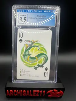 CGC MINT 9.5 Serperior Pokemon Playing Cards (2012) Japanese White 2 - 10 Spades - Image 1