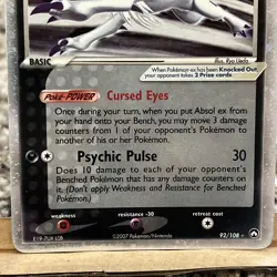 Absol ex 92/108 EX Power Keepers Pokemon Card Holo Foil Rare LP - Image 3