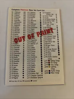 Pokemon Base Set 2 Card List WOTC 2000 - Image 2