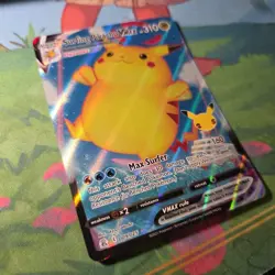 Pokemon Celebrations Surfing Pikachu VMAX Holo Ultra Rare Card 009/025 - Image 2