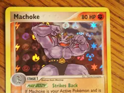 Pokemon 2004 Pokemon Hidden Legends Machoke foil card, mint condition - Image 1