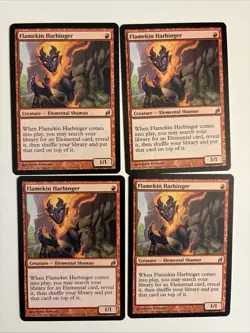 NM Flamekin Harbinger Lorwyn LRW X4 (Playset) MTG Magic the Gathering - Image 1