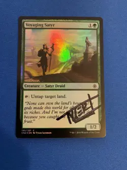 MTG Magic Voyaging Satyr FOIL Signed Artist Proof Conspiracy 2 Tyler Jacobson - Image 1