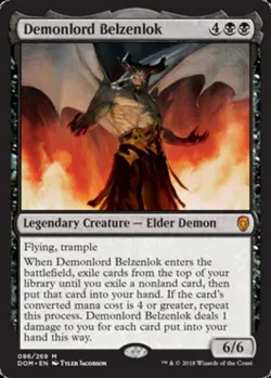 MTG Demonlord Belzenlok - Foil, Dominaria, Lightly Played, English - Image 1
