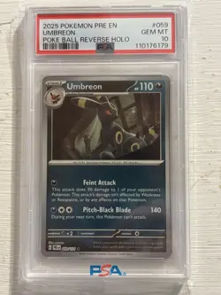 2025 Pokemon TCG Umbreon #059/131 Poke Ball Reverse Holo PSA 10 - Image 1