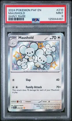 2024 Pokemon Paf En-Paldean Fates #210 Maushold Shiny Rare PSA 9 - Image 1