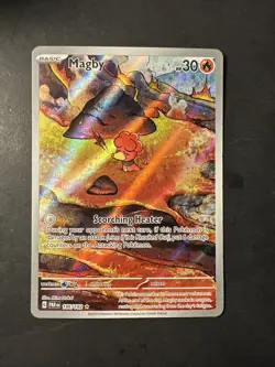 2023 Pokemon SV Paradox Rift Magby 186 /182 Full Art Rare Illustration Holo SIR - Image 1