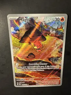 2023 Pokemon SV Paradox Rift Magby 186 /182 Full Art Rare Illustration Holo SIR - Image 5