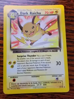 1x Dark Raichu - 7/110 - Non-Holo Deck Exclusive Legendary Collection PL Pokemon - Image 1