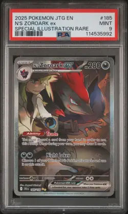 2025 POKEMON JTG EN-JOURNEY TOGETHER #185 N'S ZOROARK EX PSA 9 - Image 1
