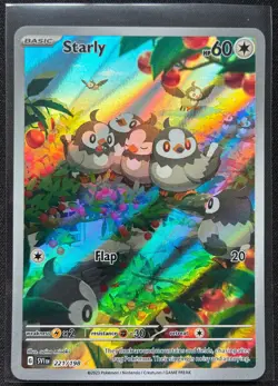 Pokemon 2023 Scarlet & Violet Starly 221/198 Illustration Rare NM - Image 1