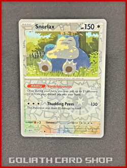 Snorlax 143/165 Reverse Holo - S&V: 151 Pokemon TCG - NM - Image 1