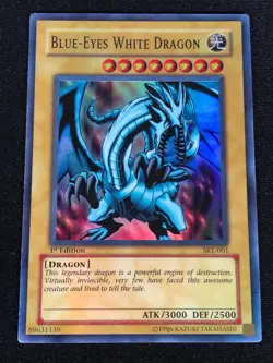 Yugioh Blue Eyes White Dragon SKE-001 1st Super (MP) - Image 1