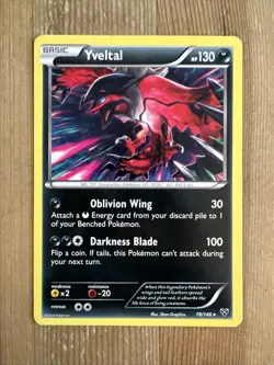 Pokemon Card Yveltal 78/146 Non Holo Rare Unlimited - XY Set 2014 LP - Image 1