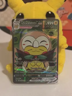 Rowlet Pikachu VCOS Pokemon Card Holo Cosplay ART - Image 1