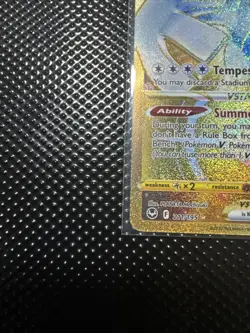 Pokemon TCG SWSH Silver Tempest Lugia VSTAR Card 211/195 Gold Secret Rare - Image 2
