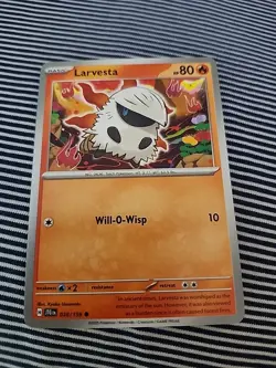 Pokemon Card TCG Larvesta 028/159 Journey Together Regular NM - Image 1