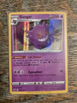 Gengar 085/202 Holo Rare Sword & Shield Base Pokemon Card Mint - Image 1