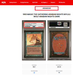 1993 MTG Magic The Gathering Arabian Nights Dark Vintage Wyluli Wolf PSA 7 - Image 3