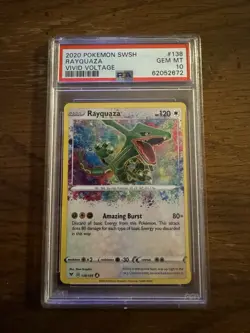 2020 Pokemon Rayquaza Amazing Rare Vivid Voltage 138/185, PSA 10 Gem MT - Image 1