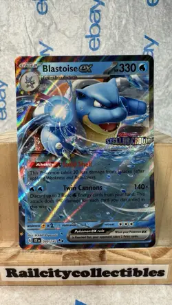 Blastoise ex (Double Rare) 030/142 Pokemon Scarlet Violet Stellar Crown ⭐•⭐ - Image 1