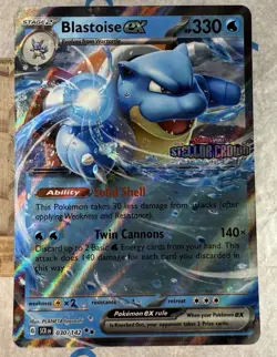 Blastoise ex (Double Rare) 030/142 Pokemon Scarlet Violet Stellar Crown ⭐•⭐ - Image 2