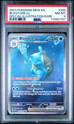 2023 POKEMON MEW EN-151 SPECIAL ILLUSTRATION RARE #200 BLASTOISE EX PSA 8 - Image 1