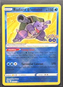 Radiant Blastoise 018/078 Pokemon Go Holo Rare Pokemon 2022 - Image 1