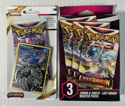 Pokemon LOST ORIGIN New Sealed 3 Booster Packs Hanger Box & Checklane Blister - Image 1