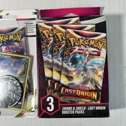 Pokemon LOST ORIGIN New Sealed 3 Booster Packs Hanger Box & Checklane Blister - Image 3