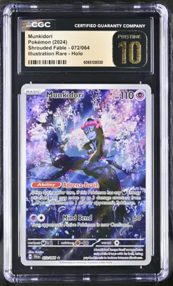 Pokemon Munkidori 072/064 Illustration Rare Shrouded Fable - CGC 10 PRISTINE - Image 1