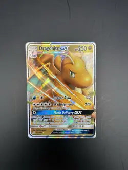 2019 Pokemon Dragonite GX 152/236 Ultra Rare Sun & Moon Unified Minds Holo - Image 1