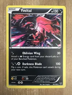 Pokemon TCG Yveltal XY Base Set 78/146 Exclusive Cracked Ice Holo LP - Image 1