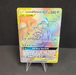 Pokemon TCG Lucario and Melmetal - GX Tag Team 224/214 Rainbow Secret Rare - Image 1