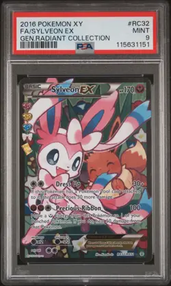 2016 POKEMON XY GENERATIONS RADIANT COLL #RC32 FULL ART/SYLVEON EX PSA 9 - Image 1