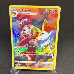Braixen TG01/TG30 - Pokemon TCG Silver Tempest Trainer Gallery Holo Card NM - Image 1