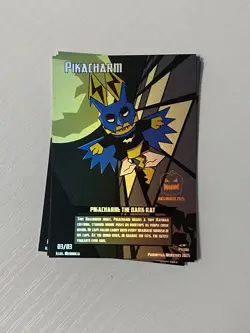Pokemon Custom Parody Cards Pikachu Art Holo By Mendiolla_ Limited Print 3/3 - Image 1