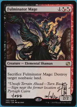 Fulminator Mage Modern Masters 2015 NM Rare SIGNED CARD (422156) ABUGames - Image 1