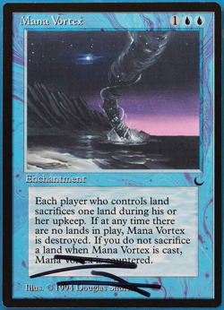 Mana Vortex The Dark NM Blue Rare SIGNED MAGIC MTG CARD (ID# 504780) ABUGames - Image 1