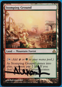 Stomping Ground Guildpact NM Land Rare SIGNED MAGIC CARD (ID# 504905) ABUGames - Image 1