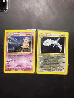Slowking And Steelix Neo Genesis Holo Rare Pokemon Cards Vintage - Image 1