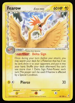 Fearow (Delta Species) 18/100 Rare Crystal Guardians Pokemon Card - Image 1