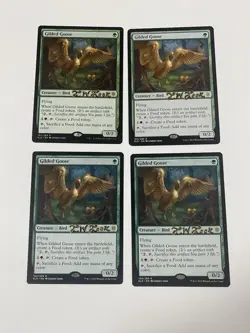 4x Gilded Goose Throne of Eldraine Regular Shadow Signed By The Artist - Image 1