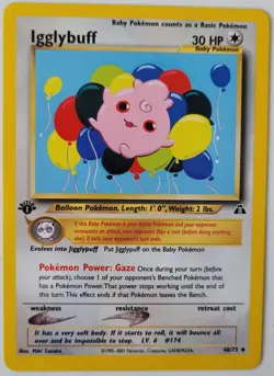 Pokemon TCG | Igglybuff 40/75 | Neo Discovery | 1st Edition | MINT - Image 1