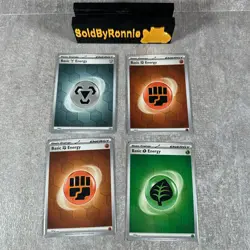 Reverse Holo Shrouded Fable Energy Set of 4 fighting metal grass Pokemon - Image 1