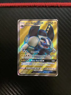 Pokemon TCG Alolan Golem GX Full Art 102/111 SM Crimson Invasion Ultra Rare NM - Image 1