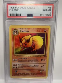 1999 POKEMON JUNGLE #3 FLAREON NON-HOLO PSA 8❤‍🔥 - Image 1