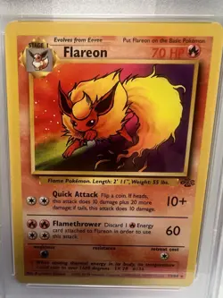 1999 POKEMON JUNGLE #3 FLAREON NON-HOLO PSA 8❤‍🔥 - Image 3