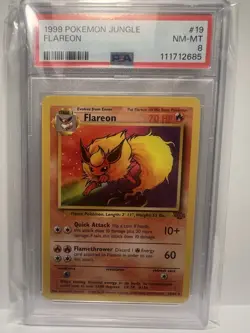 1999 POKEMON JUNGLE #3 FLAREON NON-HOLO PSA 8❤‍🔥 - Image 4