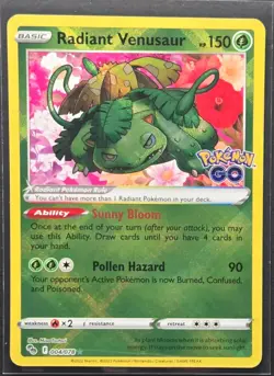 Radiant Venusaur 004/078 Pokemon Go Holo Rare Pokemon 2022 - Image 1